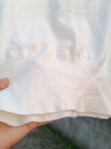 Cream Short Sleeve Button-Up Cardigan