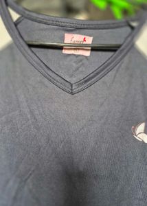 Cute Navy V-Neck Tee