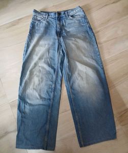 Light Wash Wide Leg Baggy Jeans