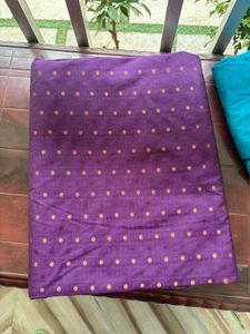 Beautiful Purple Saree with Teal Blouse