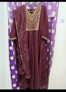 Elegant Maroon Kurta Set with Dupatta