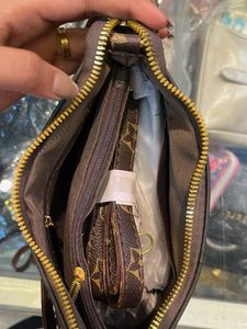 Chic Brown Monogram Shoulder Bag