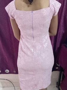 Elegant Light Pink Textured Dress