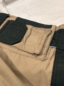 Block Pattern Beige Cargo Pants Brand New