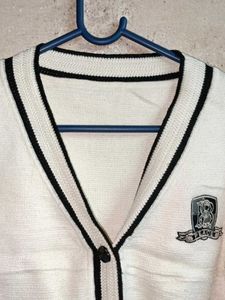 White Cropped Cardigan Sweater