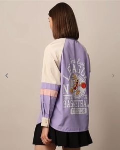 Retro Cartoon Print Button-Up Shirt
