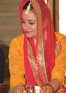 Yellow Kurta Set with white Dupatta