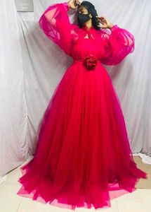 Elegant Pink Tulle Gown