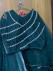 Elegant Emerald Green Lehenga Choli
