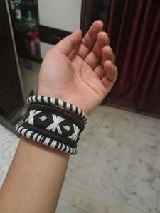 Bohemian Black & White Bangles