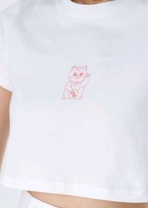 Cute Pink Cat Graphic T-Shirt