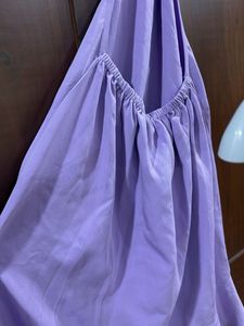 Purple Halter Neck Top with Pearl Embellishments