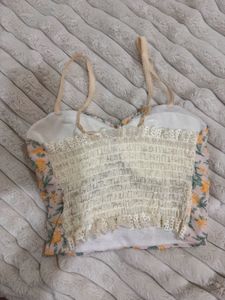Floral Ruched Crop Top