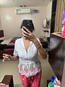 Shein White Lace Top