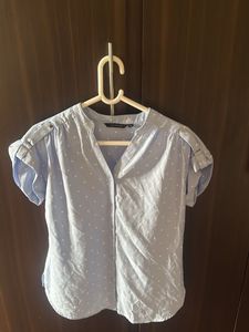 Light Blue Polka Dot Blouse