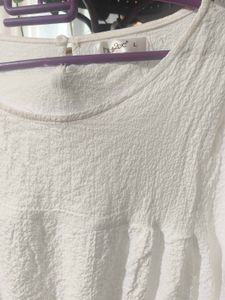 White Textured Midi Dress