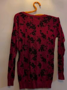 ALLEN SOLLY ORIGINAL -Classy Red- Floral Sweater