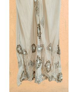 Sheer Flapper Beaded Beige Dress