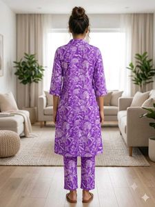 Purple Floral Print coord set