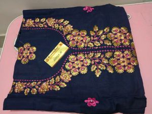 Embroidered Navy Blue suit material