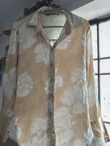 Stylish Beige Floral Print Shirt