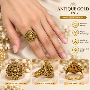 Antique Gold Tone Combo Ring Set