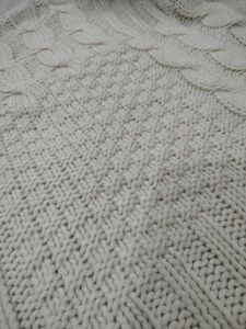 Elegant Knitted Poncho with Fringe