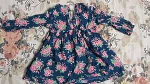 Blue Floral Print Dress