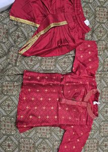 Men's Red Kurta Dhoti Set 6M-12M kids