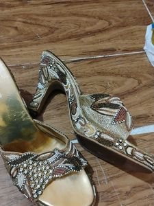 San Lee Beaded Heeled Slides