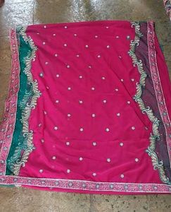 Net Sequins Border Embroidered Saree