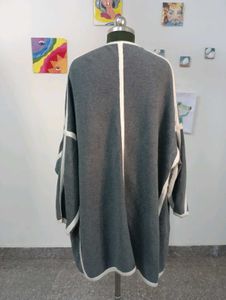 Stylish Grey Long Cardigan