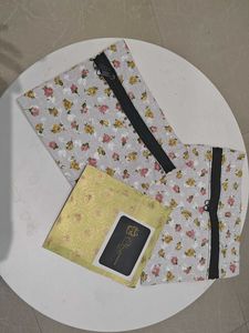 Floral Print Zipper Pouches (Set of 2)