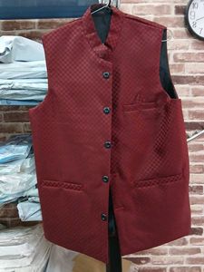 Men's Maroon Nehru Jacket