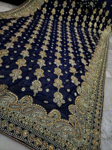 bridal collection Navy Blue Saree with Blouse