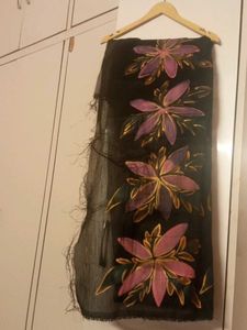 Hand Painted Floral Fabric