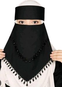 Black Beaded Niqab
