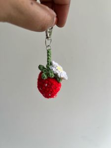 Strawberry Crochet Keychain