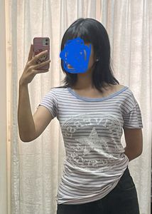 Y2K striped top