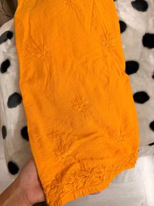 Vibrant Yellow Embroidered Kurta
