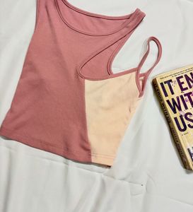 URBANIC Color Block Ribbed Tank Top