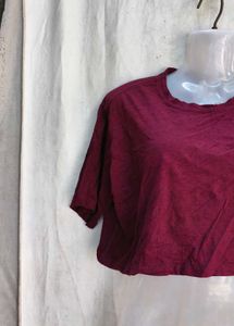 Maroon Cropped T-Shirt