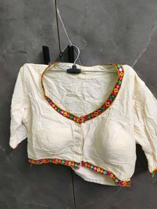 Embroidered Boho Crop Blouse
