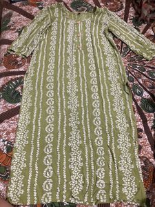 Elegant Olive Green Printed Kurta