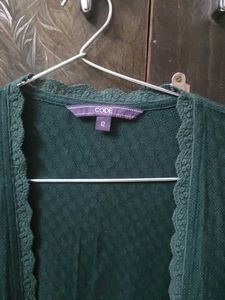 Elegant Teal Lace Cardigan