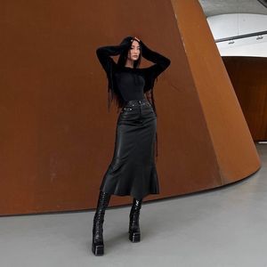 Elegant Black Midi Skirt