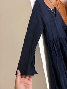 Elegant Navy Maxi Dress with Embroidered Jacket