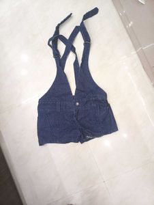 Denim Short Overalls Jumpsuit