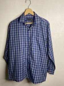 Classic Blue Plaid Men's Shirt