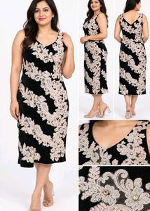 🔥 BUY 1, GET 1 FREE🔥Black Lace Embroidered Dress